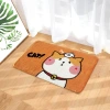 Cartoon cashmere printed carpet, water-absorbing and anti-slip floor mat, home living room, room, bathroom door carpet details Picture